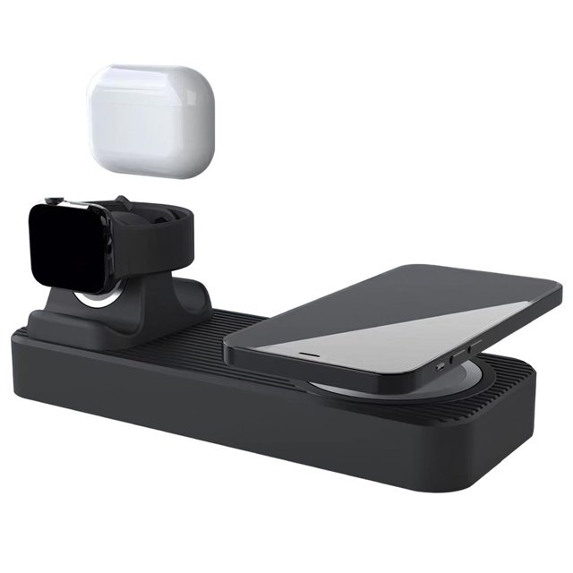 Tholdsy Soporte de teléfono 3 en 1 Soporte de carga inalámbrico para teléfono multifuncional Soporte de montaje de teléfono de silicona para Teléfono y Comunicación