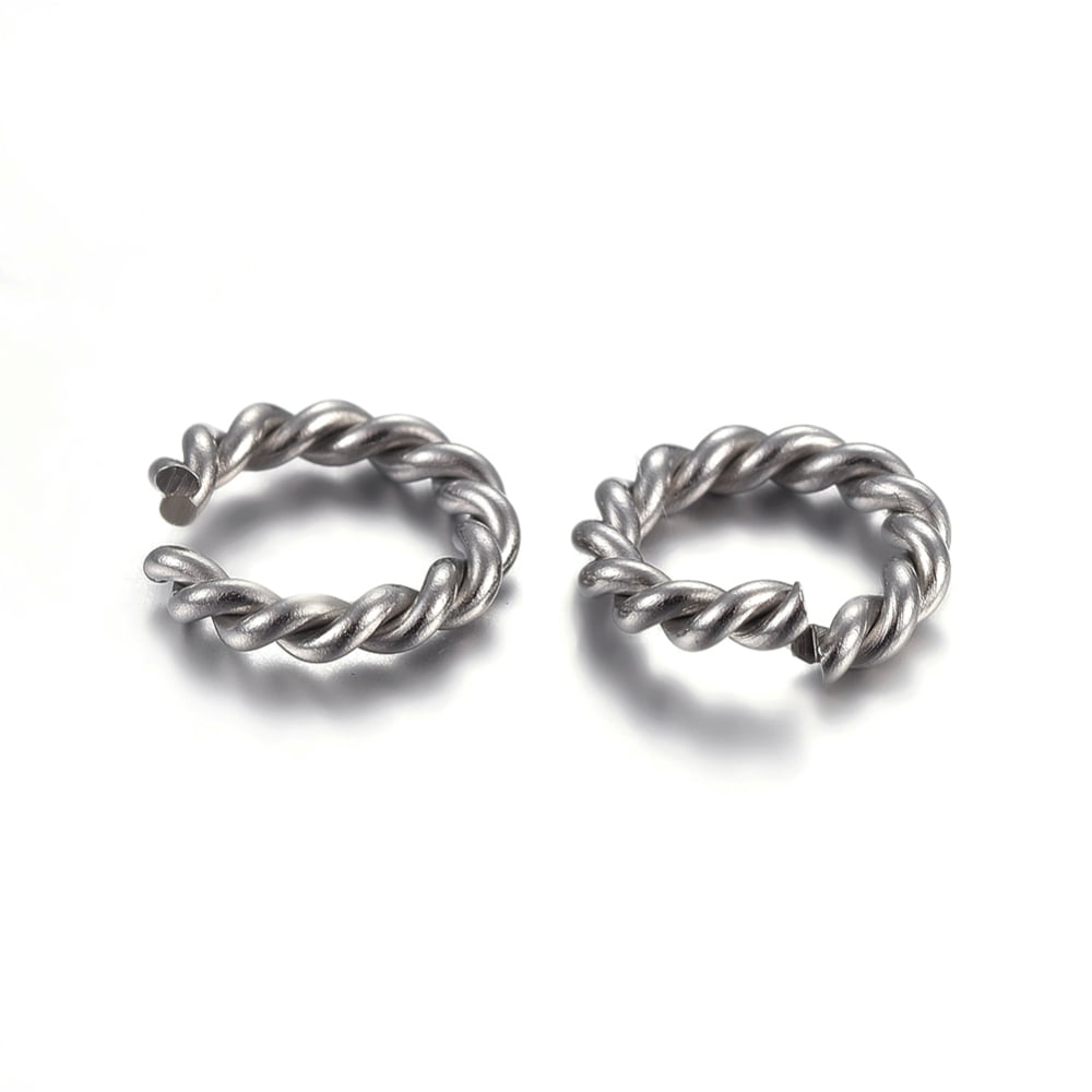 Resistant 304 Stainless Steel Open Jump Rings Twisted Round Stainless Steel Color 8x1.5mm 15 Gauge Inner Diameter: 5mm