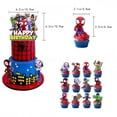 thumbnail image 4 of Spiderman Anime Cartoon Birthday Party Decorations Bundle Includes Banner, 12 Mini Cupcake Toppers, 1 Large Cake Topper & 16 Latex Balloons, 4 of 4