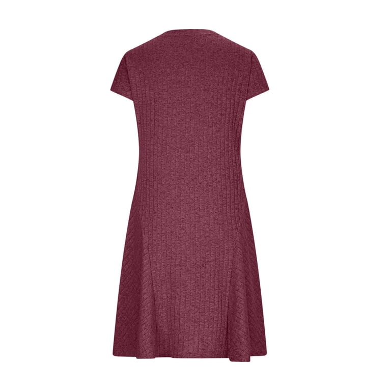 ribbed skater mini dress Long Sleeve Skater Mini Dress In Chocolate Brown Ribbed Knit | EGO US