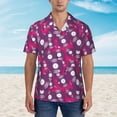 thumbnail image 2 of Gukieu Vintage Vinyl Record Print Men's Short-sleeved Shirts, Button-down Lapel Hawaiian Shirts, T-shirts, Beach Vacation Summer Casual Wear,Large, 2 of 7