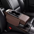 thumbnail image 1 of PU Leather Car Armrest Cushion, Multifunctional Center Console Pillow with Integrated Cup Holder & Storage for Long Distance Driving Comfort, Universal Fit, Black, 1 of 8