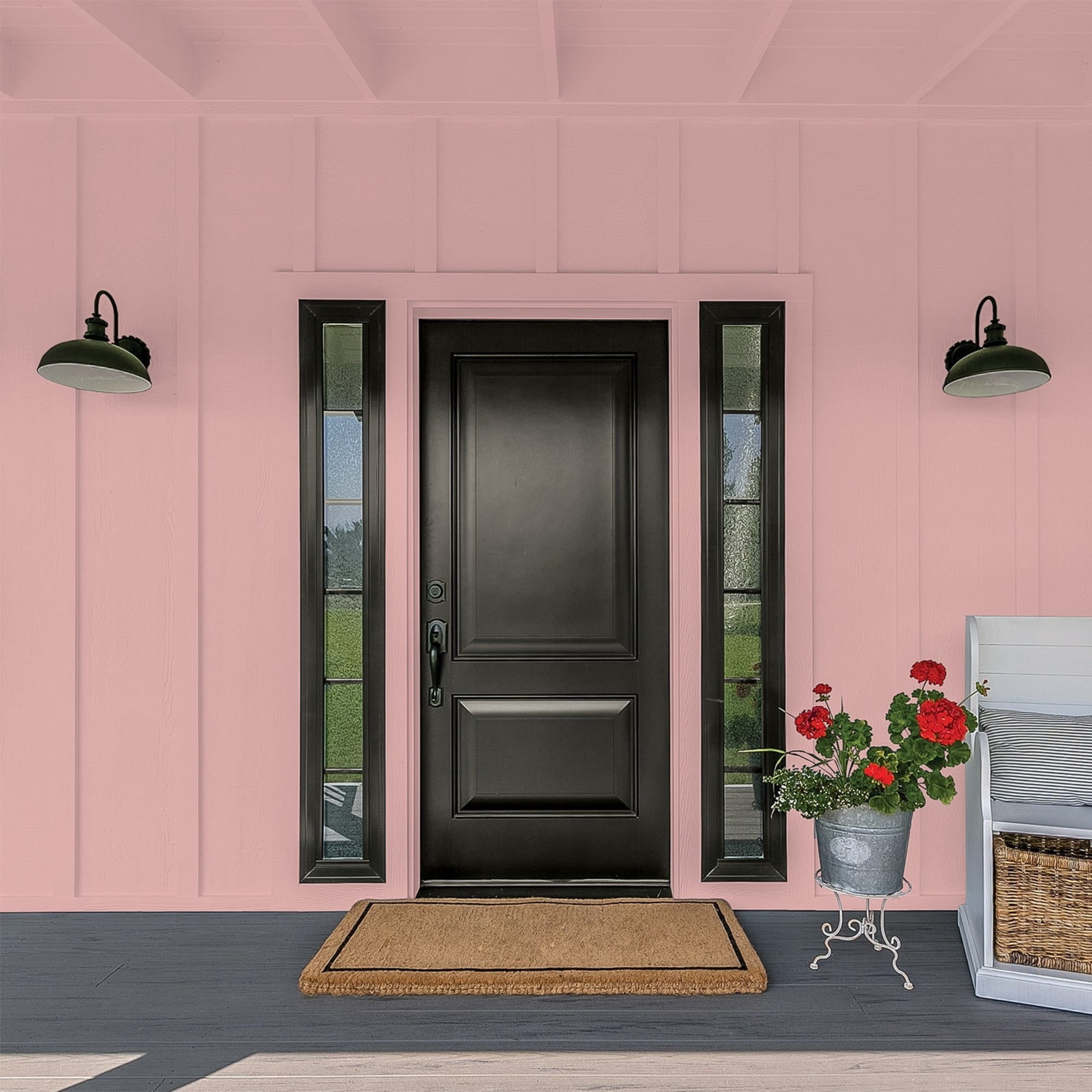 Glidden Fundamentals Pepperberry / Pink, Flat Exterior Paint, 5 Gallon