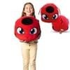 Miraculous Ladybug - Huggie Hideaway Tikki, 16.5-inch Red Plush Pillow, Super Cute Soft Stuffed Toy for Kids with Large Zipper Secret Pocket in The Back, Wyncor