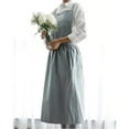 thumbnail image 6 of Cotton And Linen Kitchen Cooking Apron with Cross Back for Cooking Catering Work Commercial Restaurant Light Blue, 6 of 7