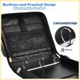 thumbnail image 4 of Mushroom-moth Printed Zipper Binder with Handle&Shoulder Strap 2 inch 3 Ring 500+300 Sheet Capacity File Folder Organizer, 4 of 8