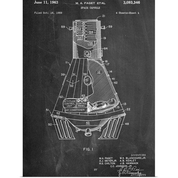 Great BIG Canvas | Rolled Cole Borders Poster Print entitled Space Capsule