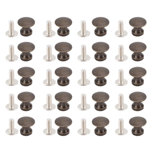 20 Sets 0.47" x 0.43" Vintage Oil-Rubbed Bronze Single Hole Drawer Pulls, Premium Zinc Alloy Small Round Knobs - Rustproof Retro Hardware for Kitchen Cabinets, Dressers, Jewelry Boxes & Wardrobe