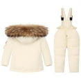 thumbnail image 3 of FAOWME Toddler Boys Snowsuit Girls Snow Pant And Jacket Bib Winter Kids Clothes Warm Coat Beige 4-5 Years, 3 of 3