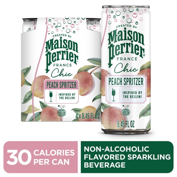 Maison Perrier Rosellini Sparkling Water – 4 Pack, 8.45 fl oz Bottles – Premium Flavored Carbonated Beverage, Zero Calories