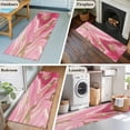 thumbnail image 5 of 2'x6' Rug Runners for Hallways Kitchen, Marble Pink Non Slip Entryway Beside Floor Carpet Runner, Abstract Artwork Luxury Golden Modern Washable Laundry Room Bedroom Throw Rugs Mat for Family Pet, 5 of 8