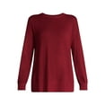 thumbnail image 4 of Time and Tru Women's French Terry Tunic Top with Long Sleeves, Sizes XS-XXXL, 4 of 6