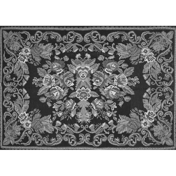 Ahgly Company Indoor Rectangle Medallion Gray French Area Rugs, 5' x 8'