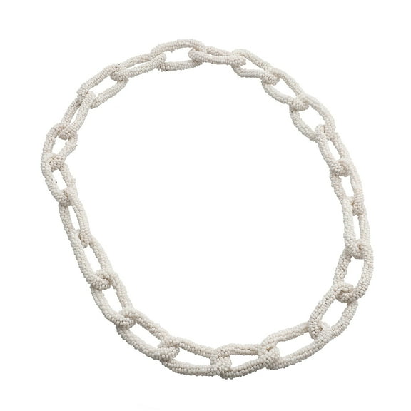 Therapy Seed Beads Paperclip Chain Link Big Chunky Choker Beaded Necklace for Women Jewelry for Women Size 28" Boho Western Birthday Christmas Gifts