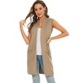 thumbnail image 3 of Cizayoi Women's Long Knit Sleeveless Pockets Cardigan Vest, 3 of 6