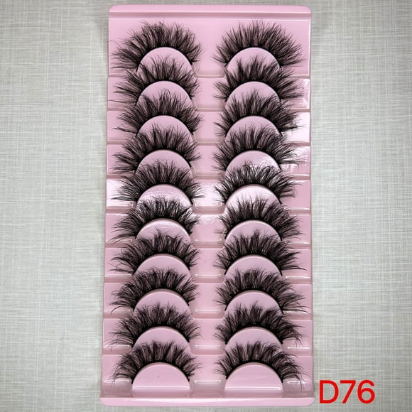 Pack de Pestañas 8D Esponjosas y Ligeras, 10 Pares con Banda Transparente para una Belleza Diaria sin Esfuerzo