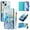 Blue Marble, variant on TECH CIRCLE for iPhone 12 Pro/12 Case 6.1-Inch (2020 Release), Cute Cartoon Flip Wallet Phone Case with Lanyard, Built-in Card Slots & Stand Function, Portable Lightweight Slim Folio Cover, Pink Cat