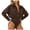 Brown, variant on Women's Long Sleeve Bodysuit Lapel Button Down Body Suits Dance Casual Going Out Size M