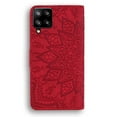 thumbnail image 2 of Mantto Cases for Samsung Galaxy A42 5G Magnetic Wallet Case for Women Card Holder Flip Cover Embossed Mandala Flower Kickstand PU Leather Magnetic Folio with Strap, Red, 2 of 8