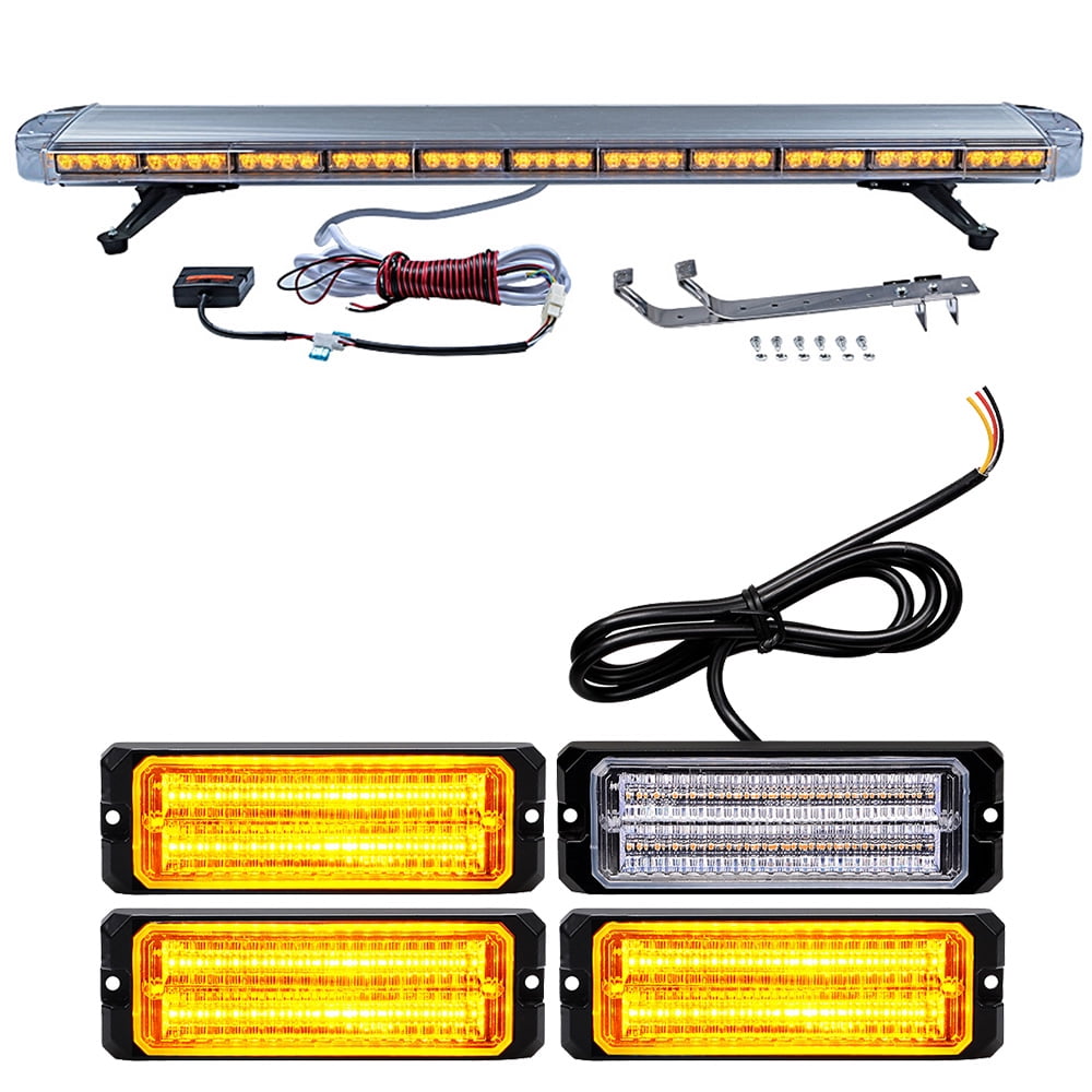 Amber 51in LED Roof Strobe Light Bar Emergency Beacon Warning Flash