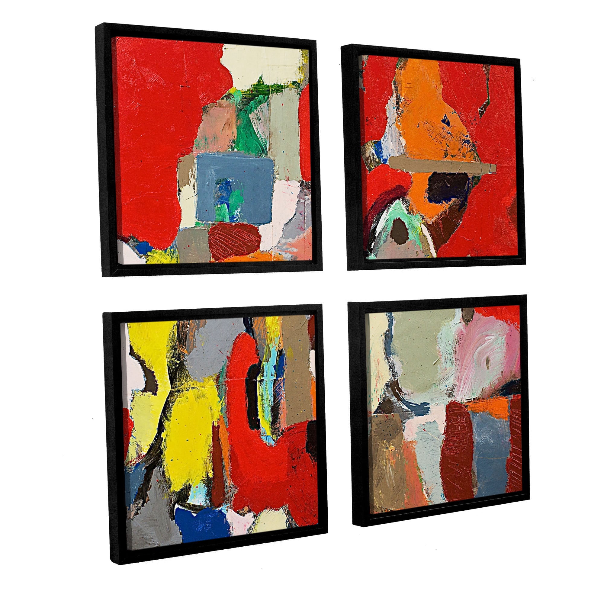 ArtWall Allan Friedlander "Costal Sunrise" 4-Piece Floater Framed Canvas Square Set