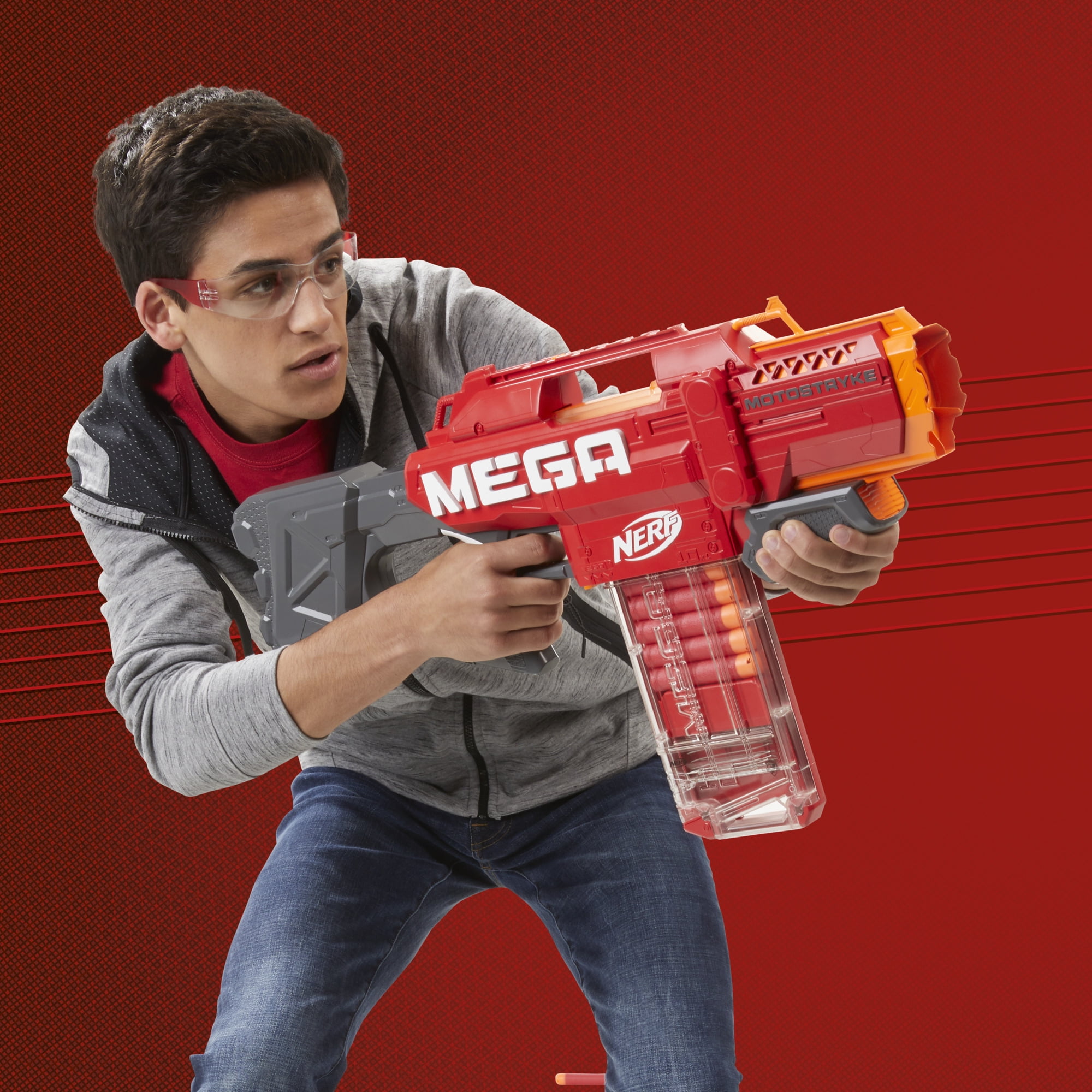  NERF Mega Motostryke Motorized 10-Dart Blaster - Includes 10  Official Mega Darts and 10-Dart Clip - for Kids, Teens, Adults : Toys &  Games