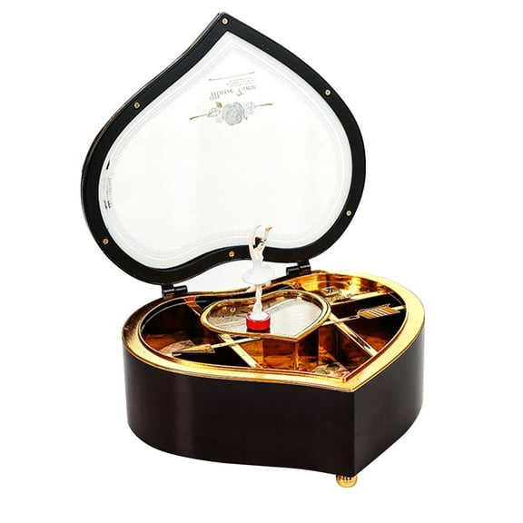 Zmeidao Peach Heart Music Jewelry Box Rotating Girl Music Box Jewelry Box Gift