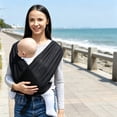 thumbnail image 2 of Baby Wrap Carrier, Easy to Wear Infant Carrier Slings, Lightweight Hands Free Baby Sling, Adjustable Baby Carriers for Newborn to Toddler 8-35 lbs, 2 of 5
