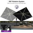 thumbnail image 3 of PURPLE LEAF 10 Feet Patio Umbrella with Base Outdoor Cantilever Solar Powered LED Swivel Square Umbrella Aluminum Offset Umbrella with 360-degree Rotation for Garden Deck Pool Patio, Navy Blue, 3 of 10