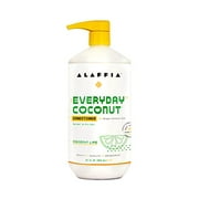 Alaffia Everyday Coconut Conditioner, Normal to Dry Hair, Moisturizing Support of Scalp and Hair with Ginger, Coconut Oil, and Shea Butter, Fair Trade, Coconut Lime, 32 Fl Oz