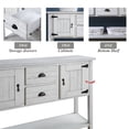 thumbnail image 4 of PORKISS Retro Solid Wood Console Table, Sideboard Entryway Table Hallway Table with 2 Drawers 2 Cabinets, Sofa Table for Living Room, Foyer, White, 4 of 10