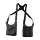 thumbnail image 2 of Bolso bandolera doble multiusos de diseño retro con arnés Negro, 2 of 9