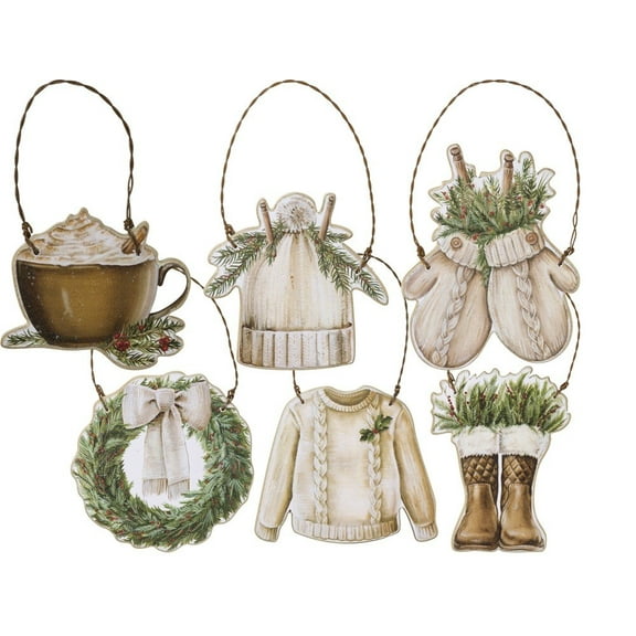 Primitives by Kathy Christmas Ornament Home Decor Set of 6