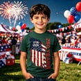 thumbnail image 2 of VNKIDY Boys Girls Kids Short Sleeve Crew Neck TShirt With Distressed American Flag 1776-2026 250 Years Print Patriotic Themed Top For Fourth Of July Celebrations Green 8-9 Years, 2 of 4