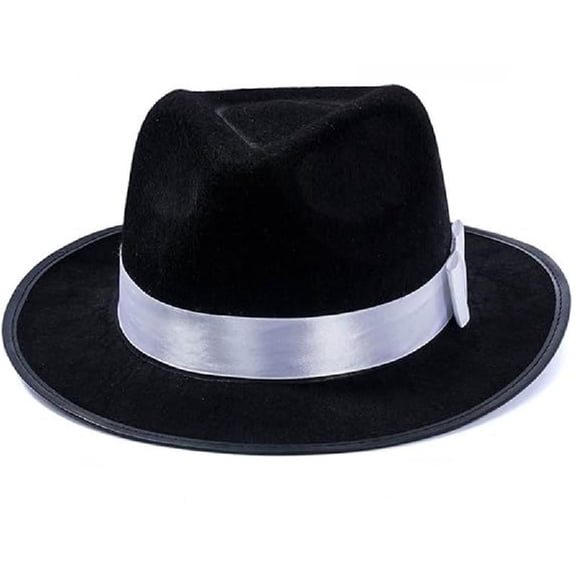 Yokua Vintage Black Fedora Cap Jazzs Hat MagicShow Headdress Carnivals Party Wear