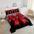 thumbnail image 4 of Erosebridal Ensembles de Literie Nœud Rouge Simple avec Couette, Insert de Couette à Imprimé Léopard, Décor de Chambre Cartoon, Réversible 2 Pcs, 4 of 7