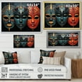 thumbnail image 4 of Designart "Vibrant Red African Masks III" African Tribes Canvas Art Print, 4 of 5