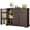 Dark Brown, variant on Coffee Bar, Lofka 42" Kitchen Storage Cabinet, Sideboard Buffet Cabinet with 8 Shelves, 1 Drawer