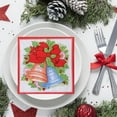 thumbnail image 2 of Merry Christmas Napkin, Red Bow Bells Wreath, Dessert Paper, Red Border, Handnapkin, Beverage Cake Salad Fruit Paper, Dinnerware, Luncheon Paper, Disposable Hand Towels Party Supplies BBQ Picnic, 2 of 6