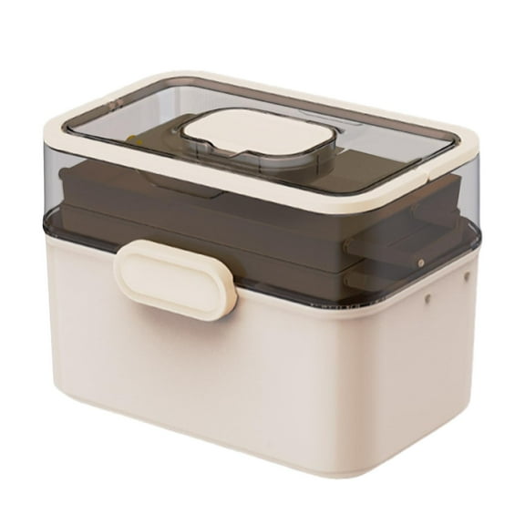 Portable Storage Box Medicine Organizer Cabinet Lightweight Multi Layer Design for Home and Office Use