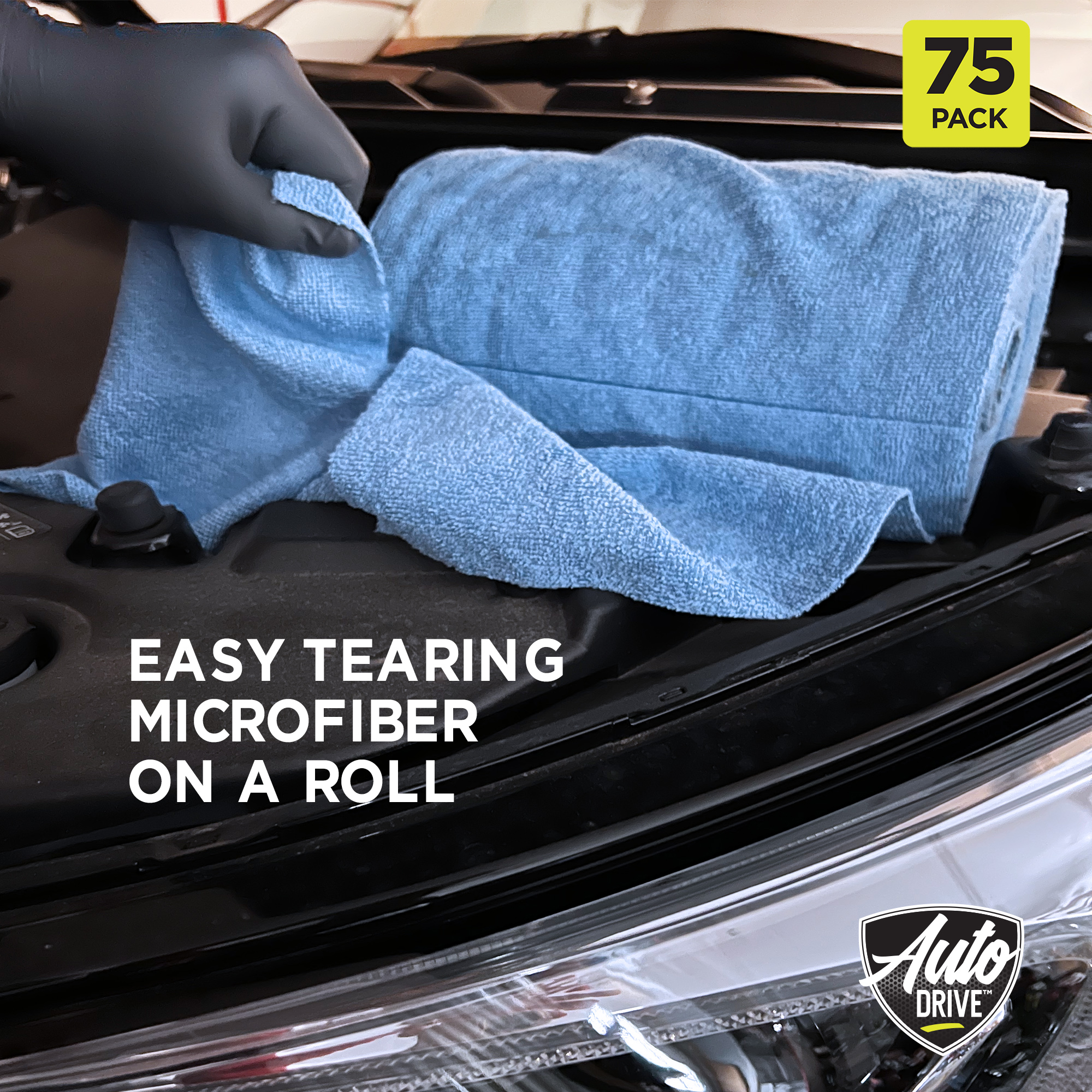 Auto Drive Tear Away Microfiber Towels on a Roll, 75 Pack photo 6