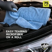 Auto Drive Tear Away Car Wash Multi-Purpose Microfiber Towel Roll, 75 Pack