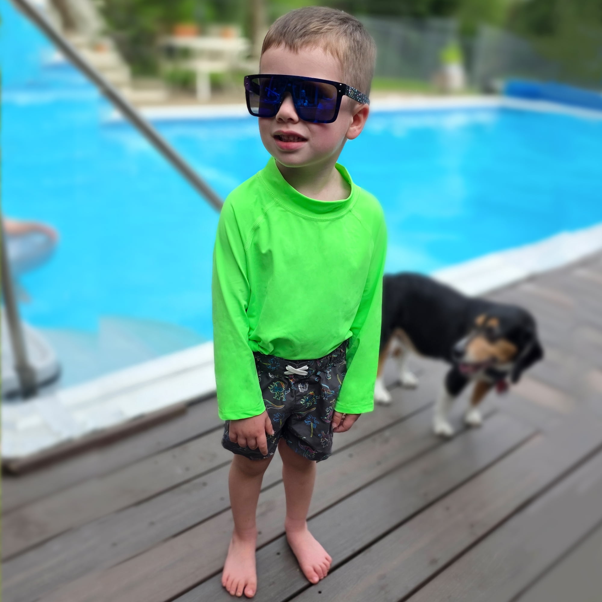 BIG ELEPHANT 3 Pack Kids Rash Guard Swim Shirt UPF 59+ Long Sleeve Rashguard Swimwear Surf Tops Sun Protection for Boys Girls