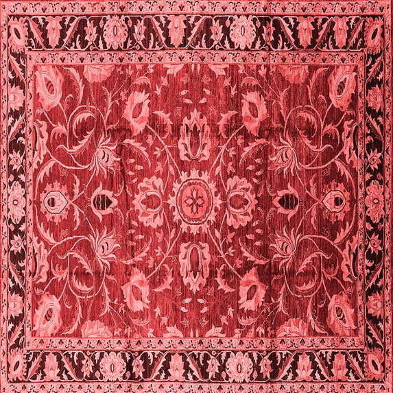 Ahgly Company Indoor Square Oriental Red Industrial Area Rugs, 5' Square