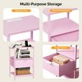 thumbnail image 3 of Ktaxon Nightstand with Charging Station End Table with Drawers Bedside Table Furniture for Bedroom, Living Room, Fluted Wave Design, 3 of 9