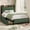 Green, variant on Twin Size Bed Frame with 2 Storage Drawers & Charging Station, Green | Corduroy Fabric Upholstered Shelf Headboard, Under Bed Storage, No Box Spring Needed, Easy Assembly Wooden Slat Support
