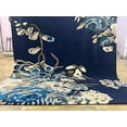 thumbnail image 2 of 8x8 Square Rug Blue Multi Flower Hand-Tufted NZ Wool Beautiful soft Quality office Kitchen Rectangle Stripe Design thickness 14 mm, 2 of 5