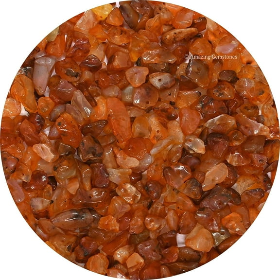 Carnelian Crystal Chips - Healing Crystals Tumbled Chips Gemstone Beads (1000  Carat, Drilled)