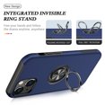 thumbnail image 4 of for iPhone 13 Mini Case, 360° Rotatable Ring Holder Kickstand Dual Layer Military-Grade Drop Tested Protection Support Car Holder Mount Magnetic Absorbing Bumper Phone Case, Blue, 4 of 7
