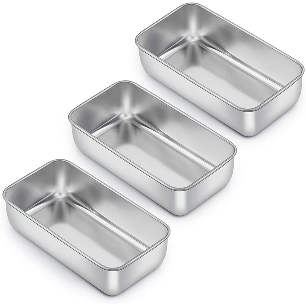 Loaf Pan Set of 3, VeSteel 9x5 Inch Bread Pans, Stainless Steel Loaf